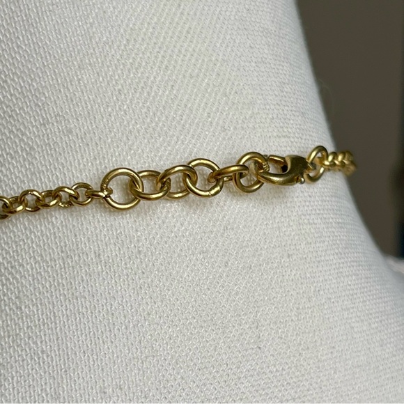 Genuine Natural Emerald/Green Spinel Six Stones Pendant Gold Tone 19" Necklace - Picture 8 of 15